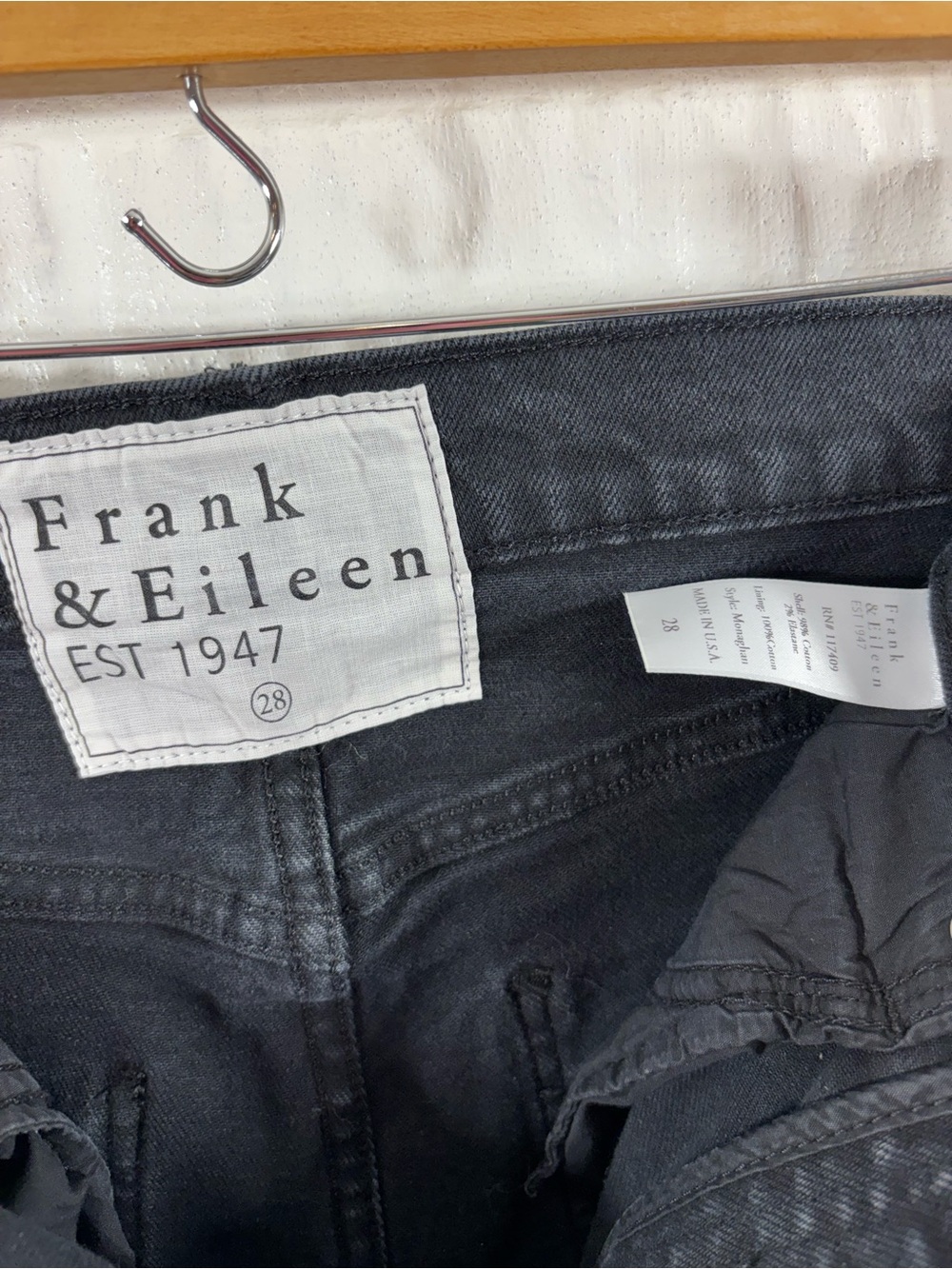 Frank & Eileen Monaghan 1995 Wash Italian Vintage Denim Jeans 28 Black - Picture 6 of 6